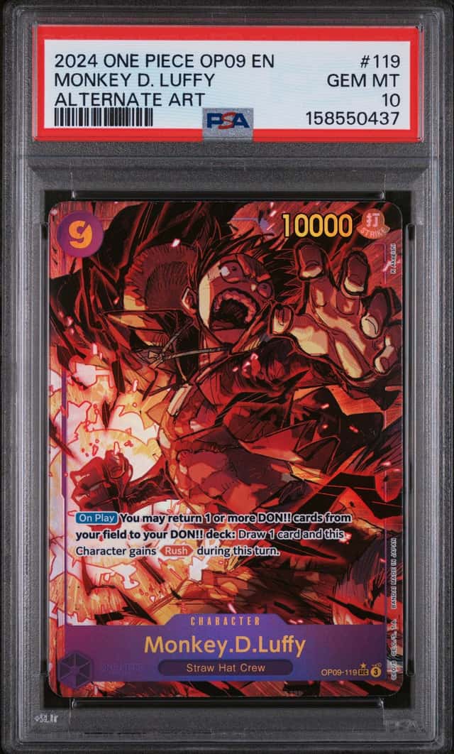 2024 One Piece OP09 En Alternate Art #119 Monkey D. Luffy PSA 10 GEM MINT