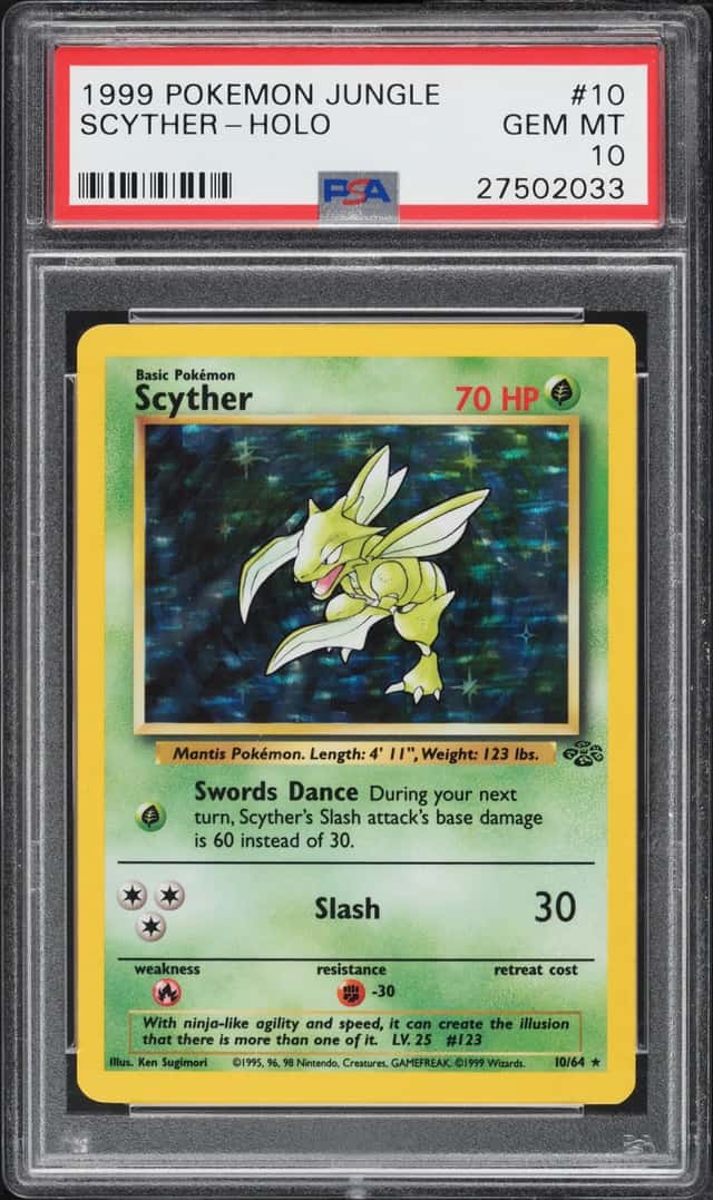 1999 Pokemon Jungle Holo Scyther #10 PSA 10 GEM MINT