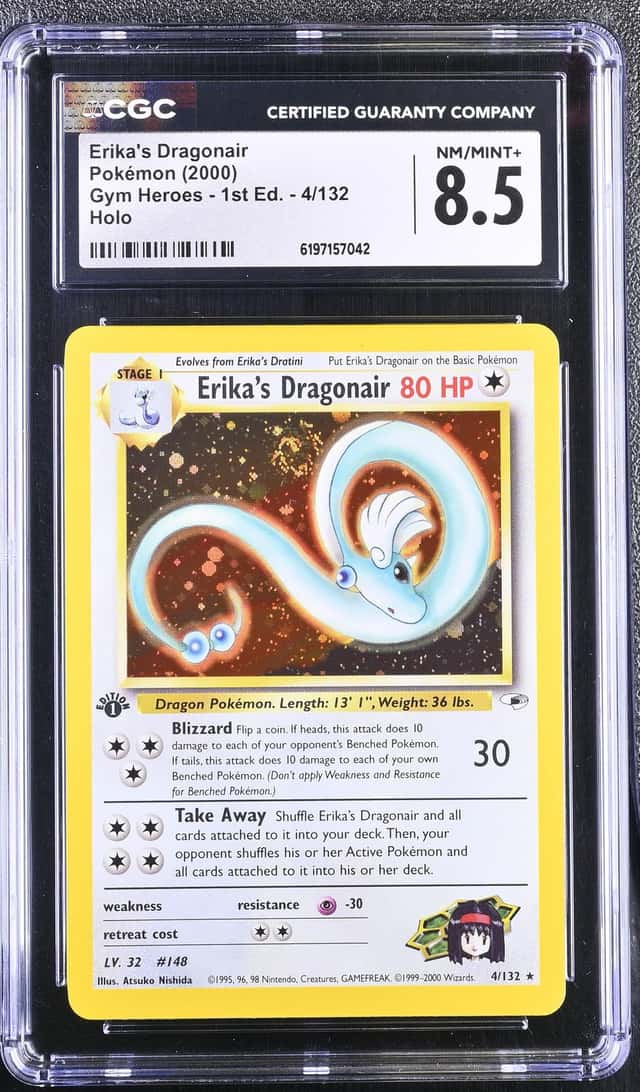 2000 Pokemon Gym Heroes 1st Edition Holo Erika's Dragonair #4 CGC 8.5 NM-MT+