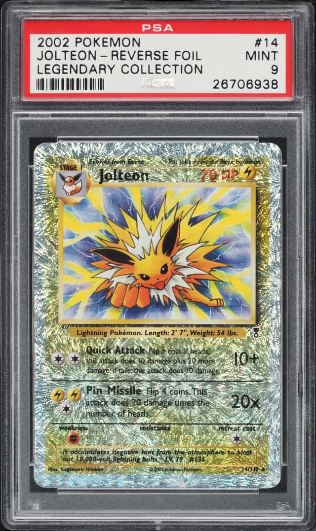 2002 Pokemon Legendary Collection Reverse Holo Jolteon #14 PSA 9 MINT