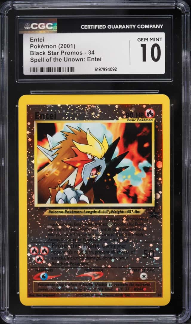 2001 Pokemon Movie 3 Promo Reverse Holo Entei #34 CGC 10 GEM MINT