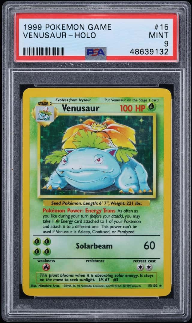 1999 Pokemon Base Set Holo Venusaur #15 PSA 9 MINT