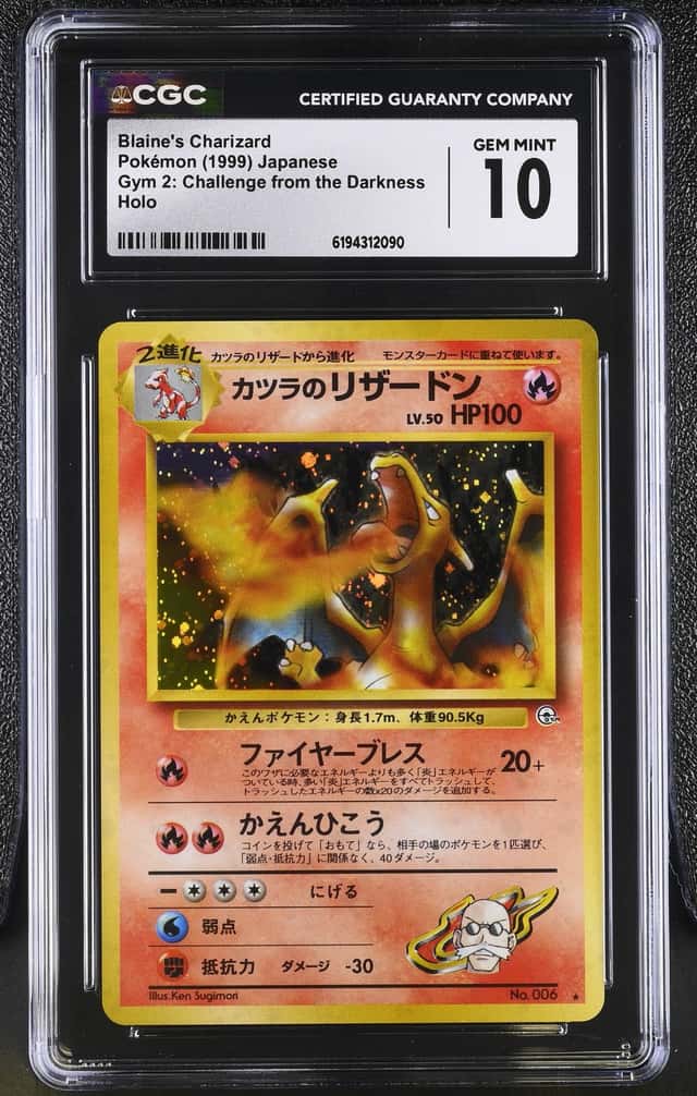 1999 Pokemon Japanese Gym 2 Holo Blaine's Charizard #6 CGC 10 GEM MINT