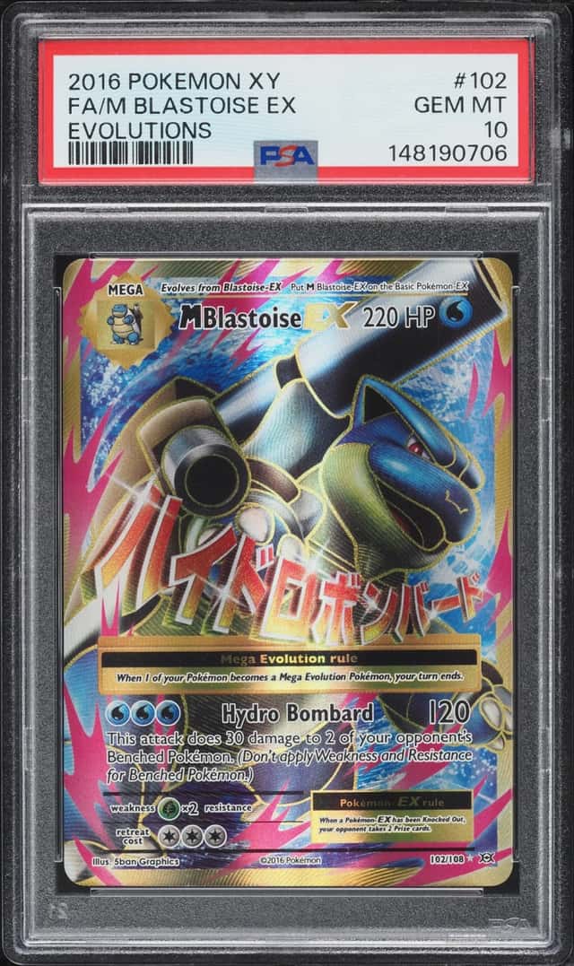2016 Pokemon XY Evolutions Full Art M Blastoise Ex #102 PSA 10 GEM MINT