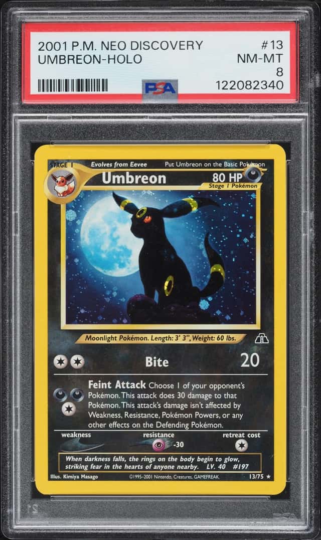2001 Pokemon Neo Discovery Holo Umbreon #13 PSA 8 NM-MT