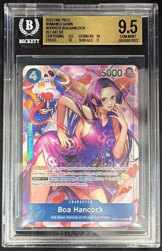 Bandai One Piece CCG Romance Dawn Boa Hancock OP01-078 Alt Art Holo SR BGS 9.5