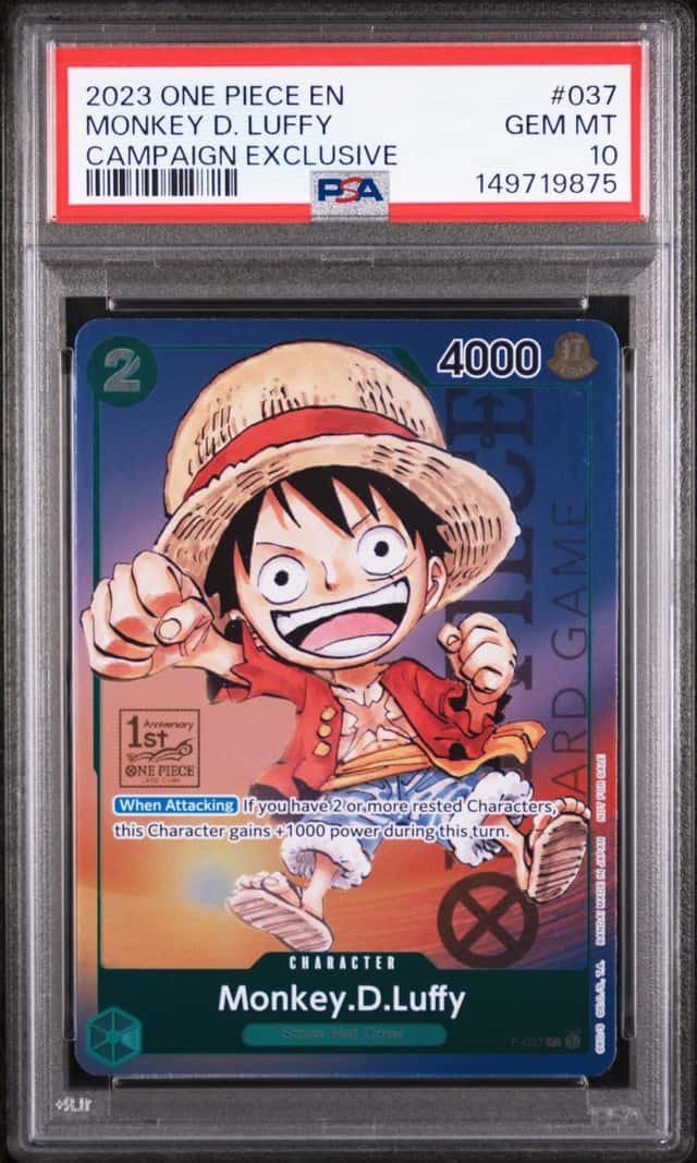 One Piece Monkey D Luffy Campaign Exclusive P-037 PSA 10 Gem Mint