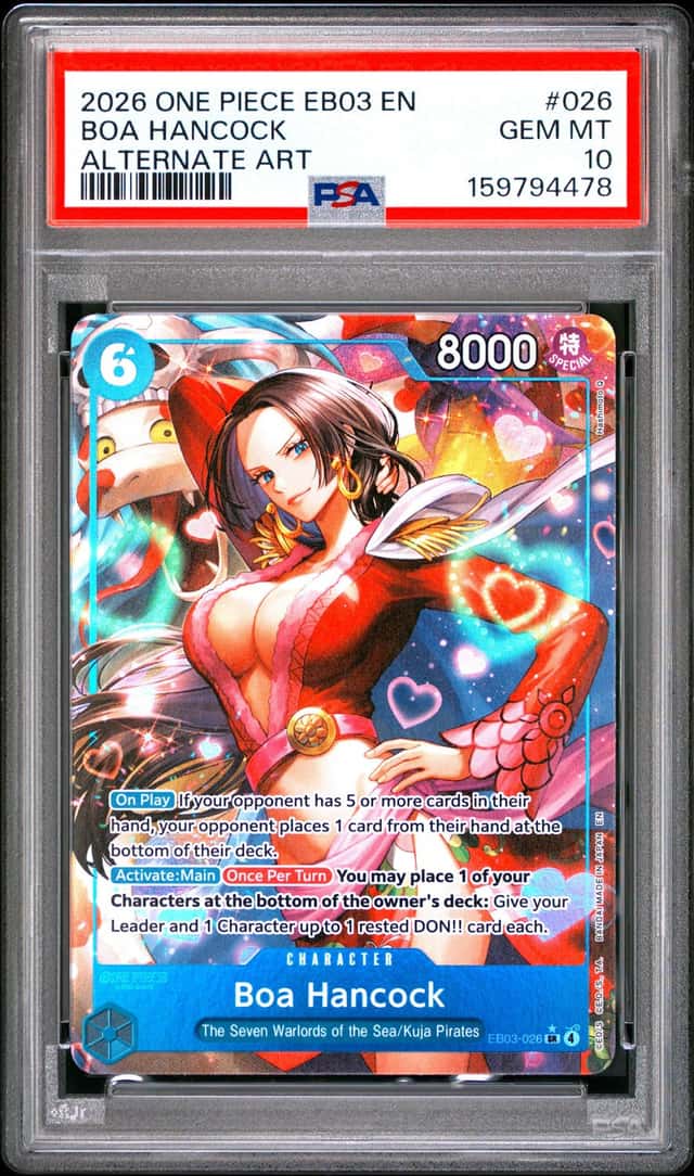 2026 ONE PIECE EB03-EXTRA BOOSTER HEROINES EDITION ALT ART BOA HANCOCK PSA 10