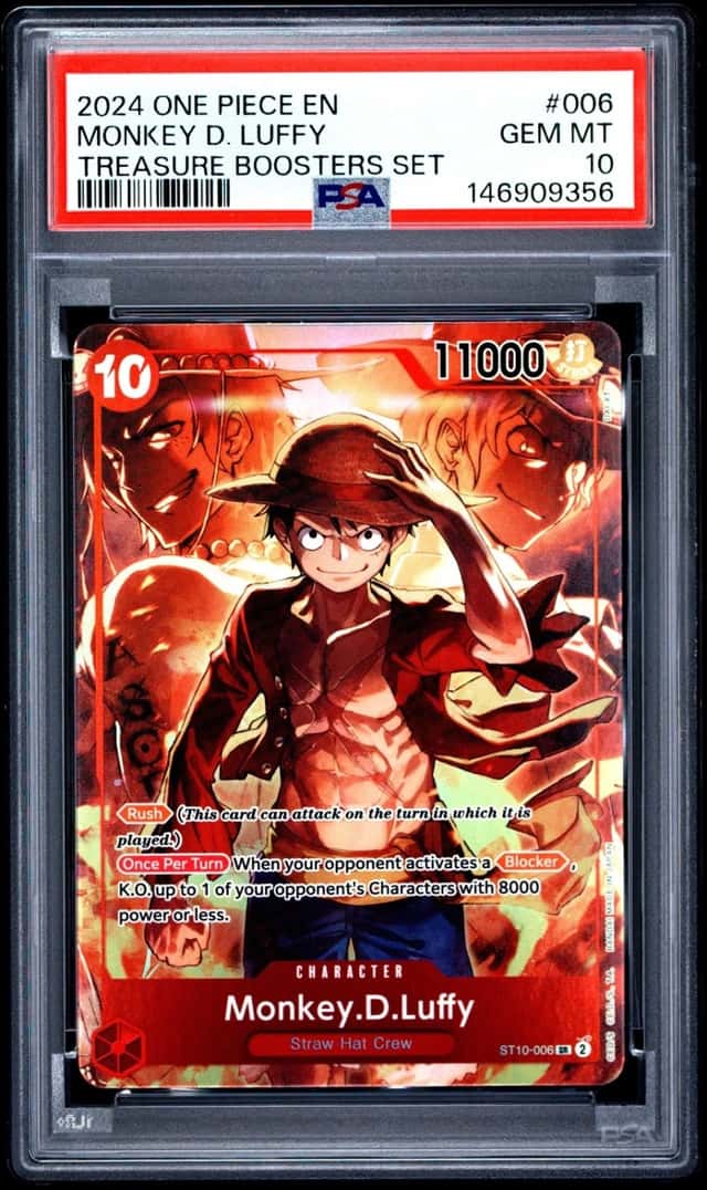 2024 ONE PIECE PROMOS TREASURE BOOSTERS SET #006 MONKEY D. LUFFY PSA 10