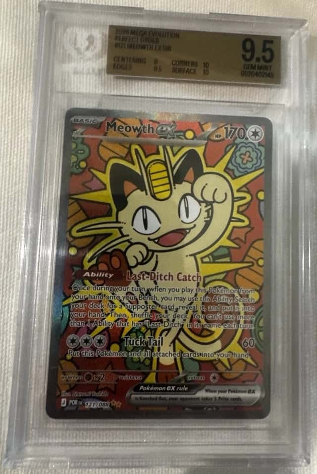 Pokemon TCG ME Perfect Order #121 Meowth ex Special Illustration BGS 9.5