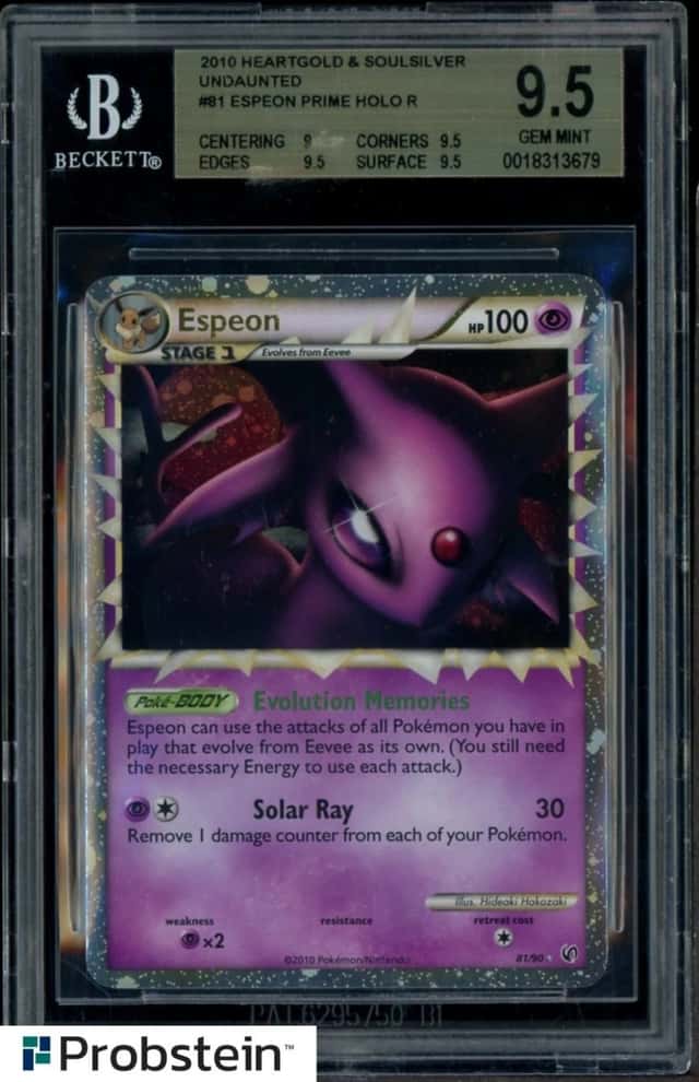 2010 Pokemon Heartgold & Soulsilver Undaunted #81 Espeon Prime Holo BGS 9.5