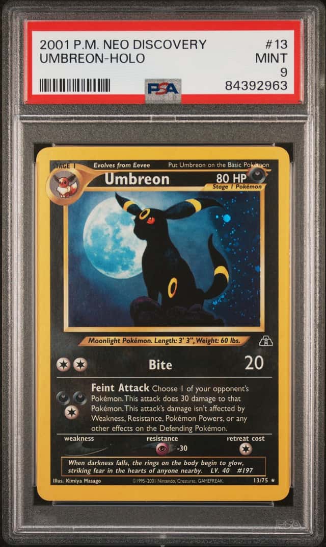 2001 Pokemon Neo Discovery #13 Umbreon Holo PSA 9 MINT