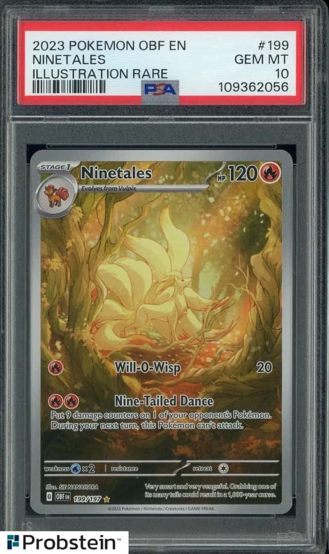 2023 Pokemon OBF En Illustration Rare #199 Ninetales PSA 10 GEM MINT