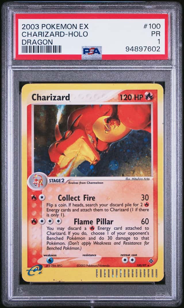 CHARIZARD 2003 POKEMON EX DRAGON HOLO #100 PSA 1 Q7217-2