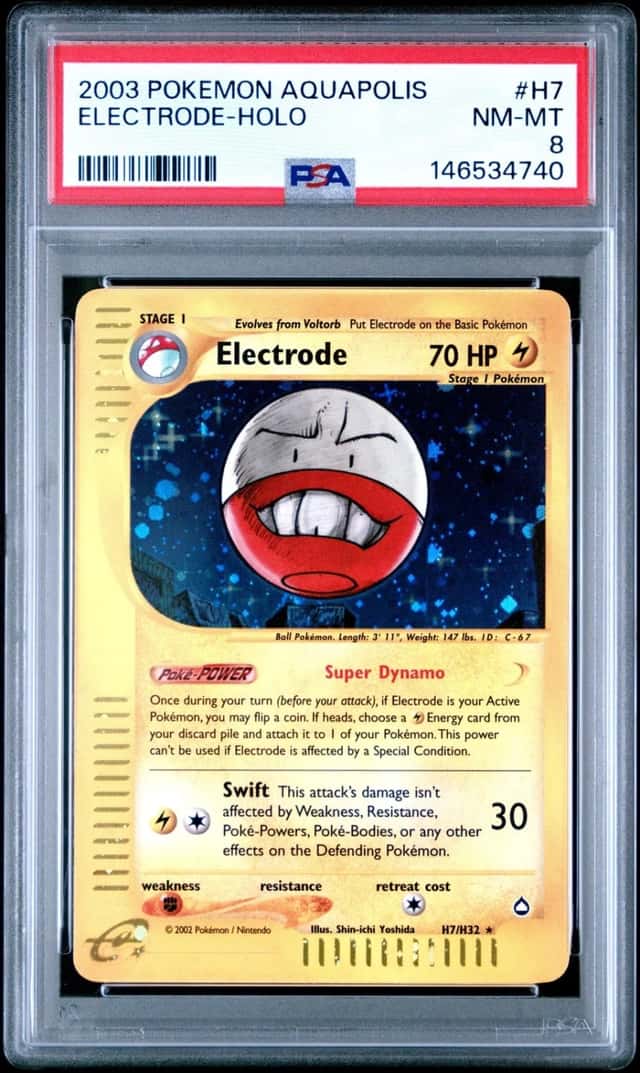 Electrode #H7 Holo Rare 2003 Pokemon Aquapolis PSA 8