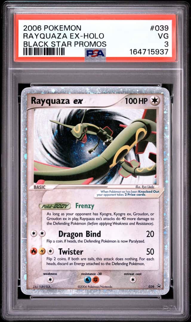 2006 POKEMON BLACK STAR PROMOS #039 RAYQUAZA EX-HOLO PSA 3
