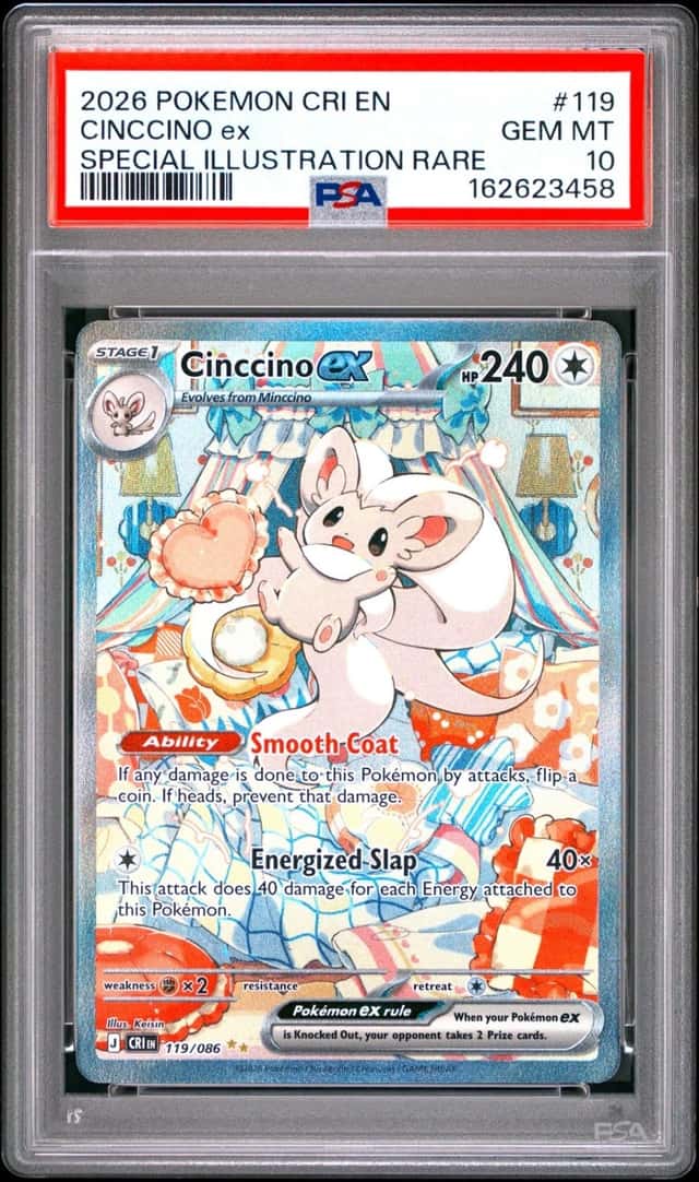 2026 POKEMON CRI EN-CHAOS RISING SPECIAL ILLUSTRATION RARE CINCCINO EX PSA 10