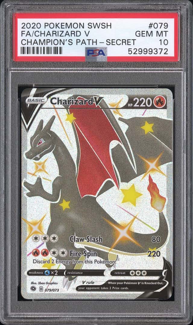 2020 Pokemon SWSH FA/Charizard V Champion’s Path Secret #079 PSA 10
