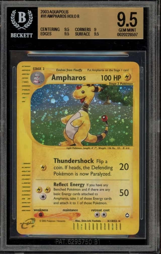 Pokemon Ampharos Holo Aquapolis H1 BGS 9.5