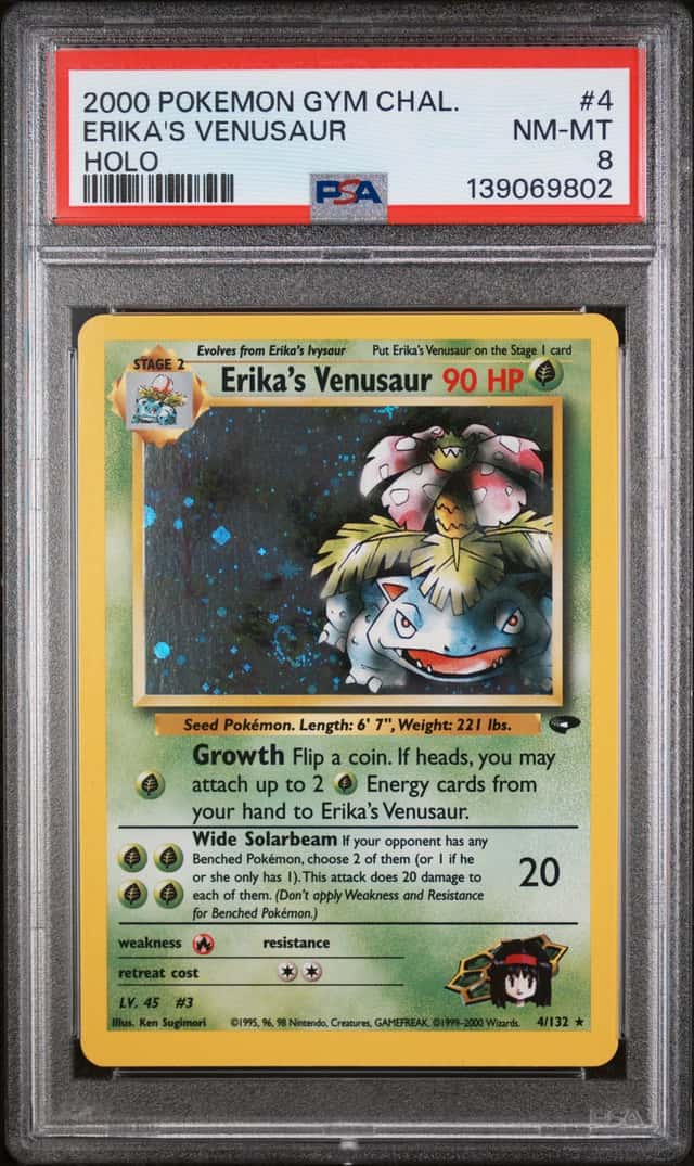 Pokemon Erika's Venusaur Gym Challenge Unlimited 4/132 Holo PSA 8