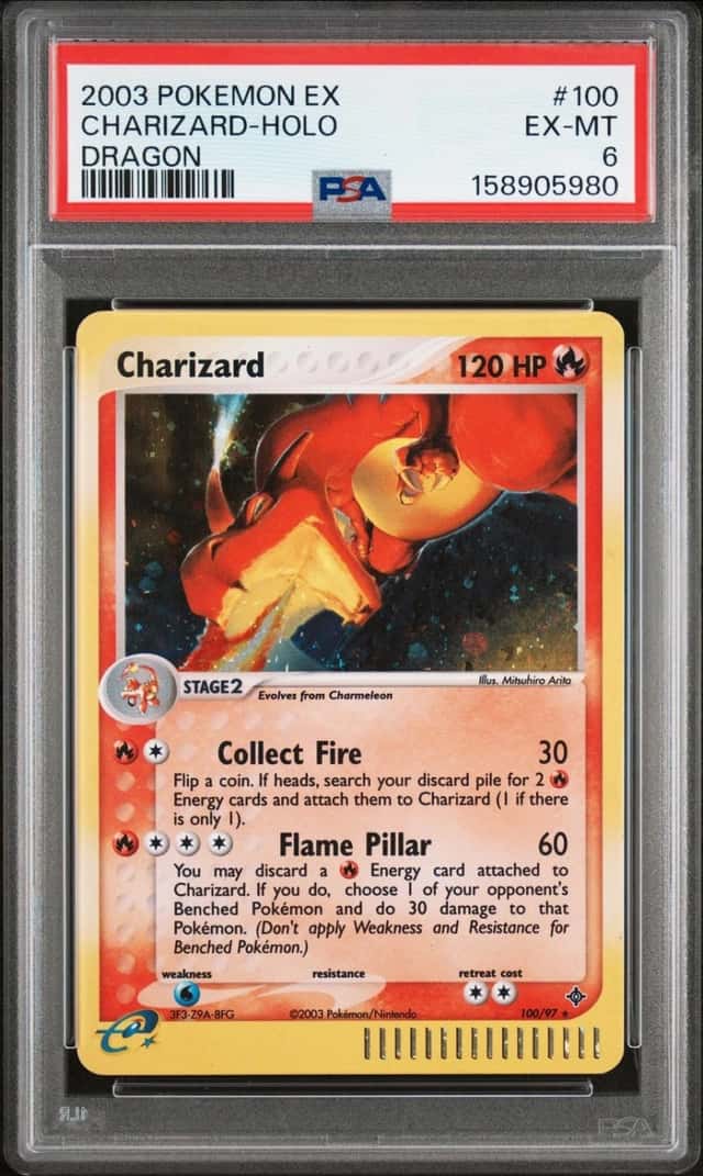 Pokemon Charizard Holo EX Dragon 100/97 PSA 6