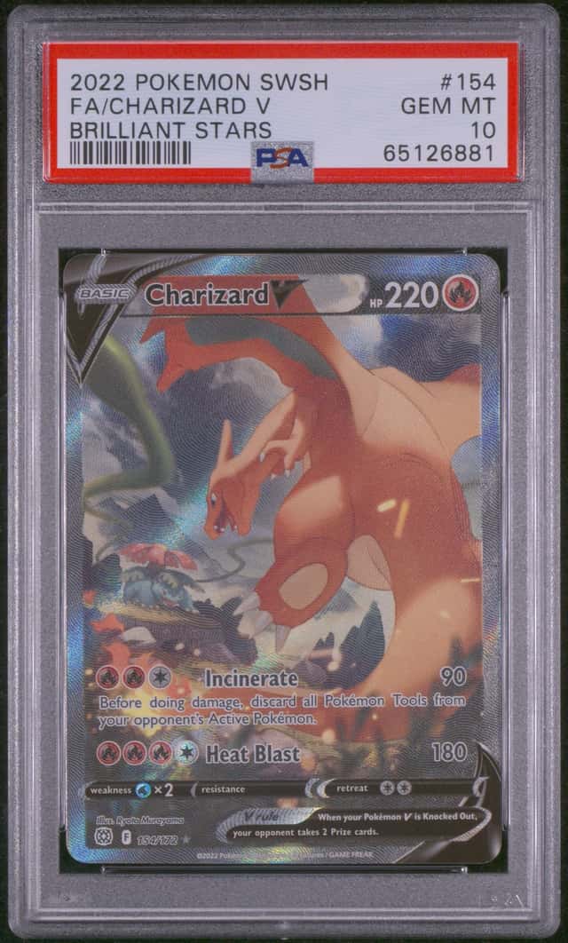Pokemon Charizard V Brilliant Stars Full Alt Art 154 PSA 10 Gem Mint