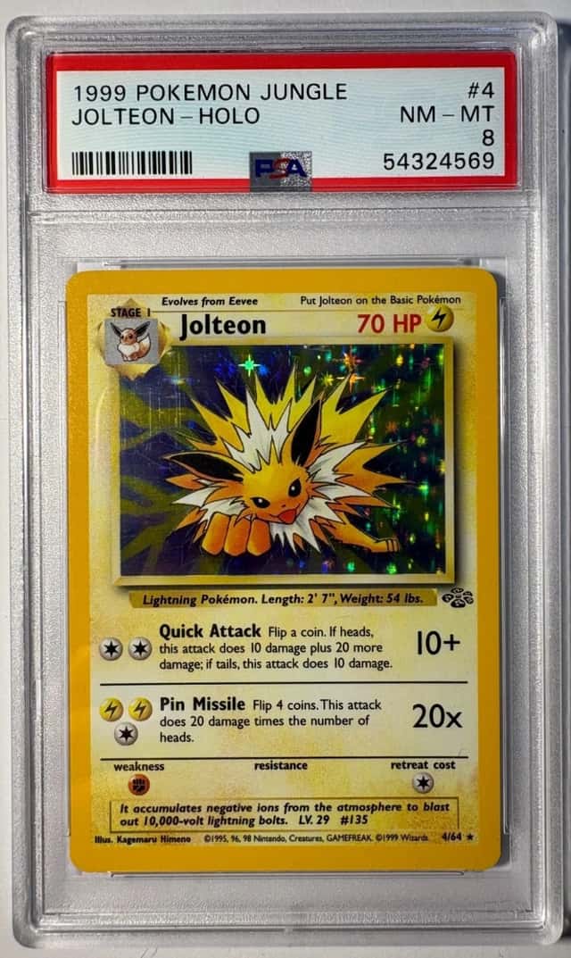1999 Pokemon Jungle - Jolteon Holo #4 - PSA 8