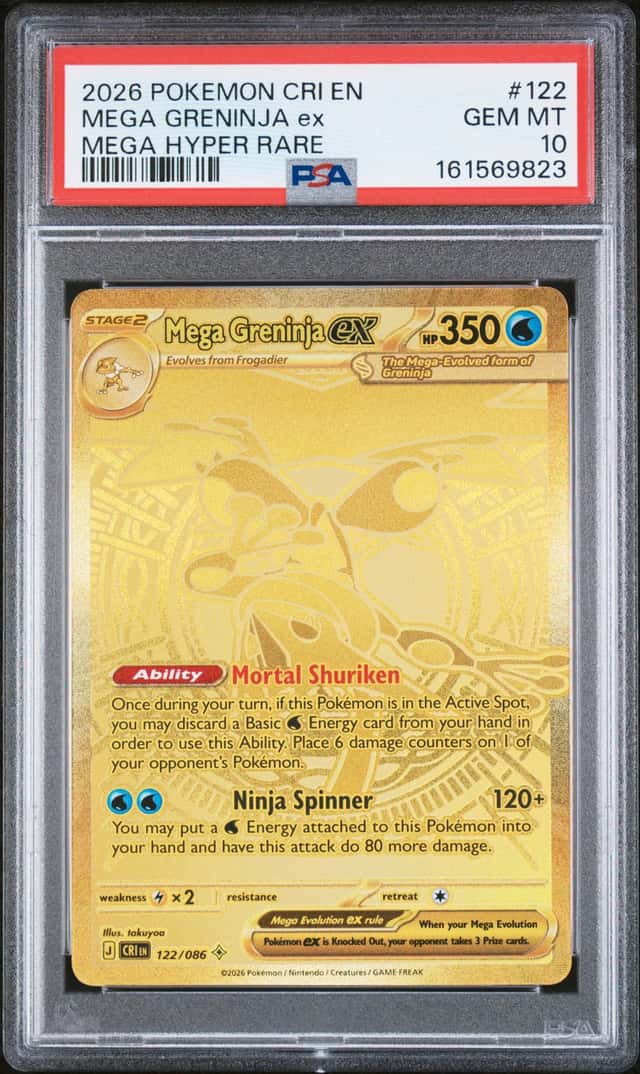2026 Pokemon Chaos Rising Greninja ex Hyper Rare SSP #122/086 PSA 10 GEM MINT