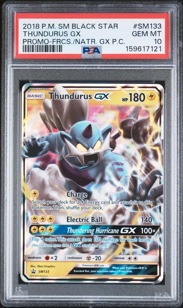 2018 POKEMON SM BLACK STAR PROMO #SM133 THUNDURUS GX PSA 10