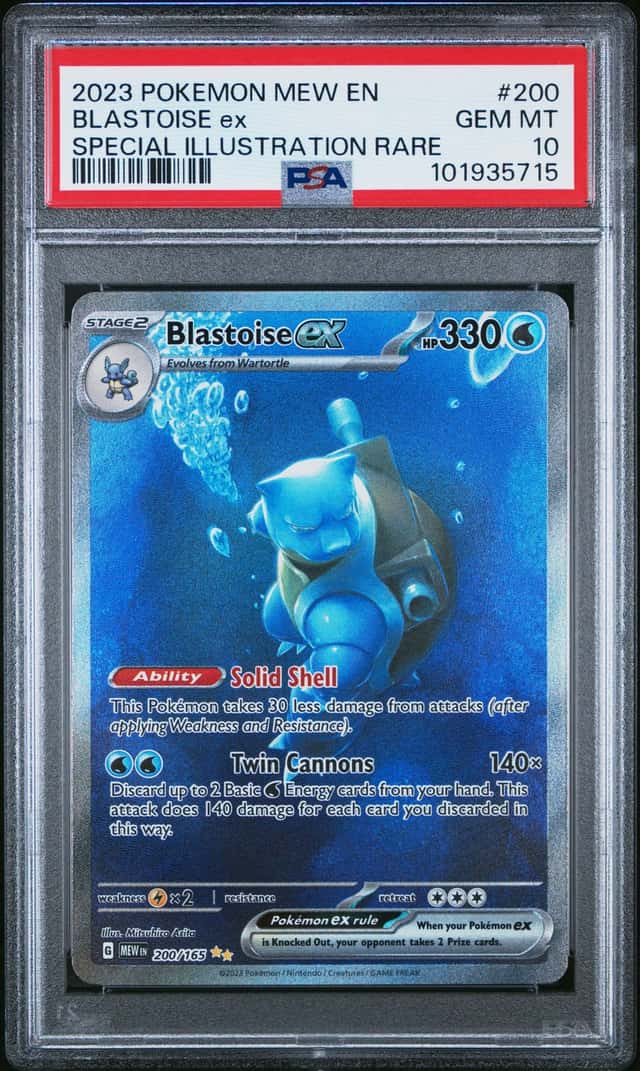 2023 POKEMON MEW EN-151 SPECIAL ILLUSTRATION RARE #200 BLASTOISE EX PSA 10