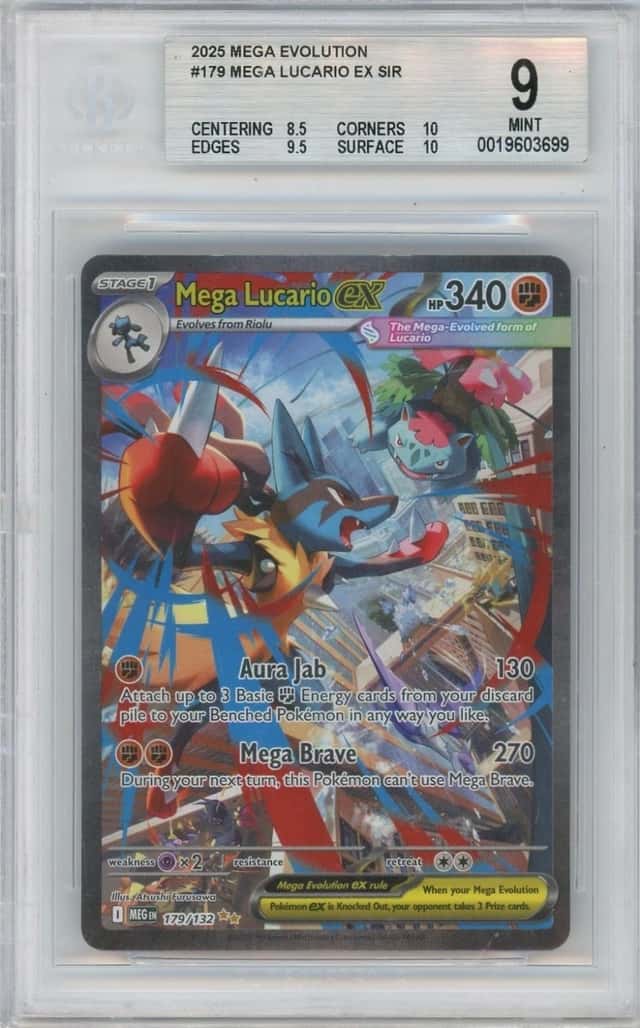 BGS 9  MEGA LUCARIO ex 179/132 - SPECIAL ILLUSTRATION RARE - MEGA EVOLUTION 2025