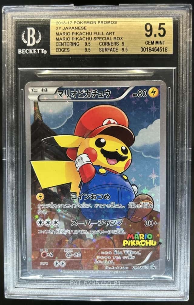 Pokemon XY Promos JP - XY-P Mario Pikachu Full Art #294/XY-P BGS 9.5 GEM MINT