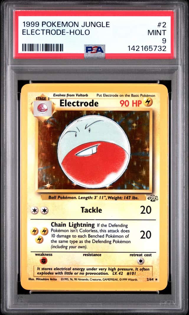 Pokemon 1999 Electrode 2/64 Holo Jungle PSA 9