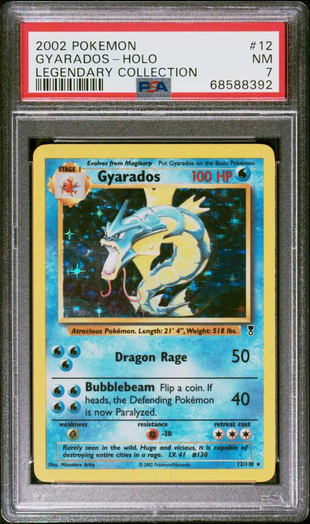 2002 POKEMON LEGENDARY COLLECTION #12 GYARADOS-HOLO LEGENDARY COLLECTION PSA 7 