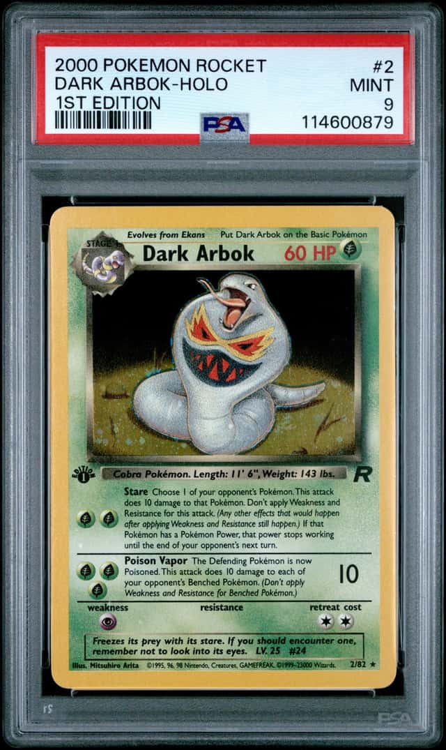 2000 POKEMON ROCKET 1ST EDITION #2 DARK ARBOK-HOLO PSA 9
