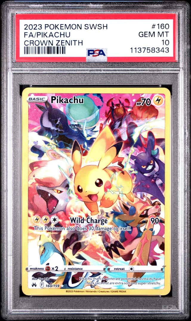 Pokémon Pikachu - 160/159 - Crown Zenith - Full Art Holo - PSA 10 - EN - 2023
