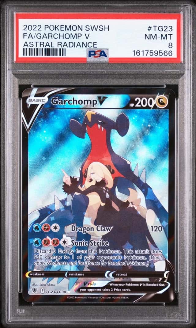 2022 POKEMON SWORD & SHIELD ASTRAL RADIANCE #TG23 FULL ART/GARCHOMP V PSA 8