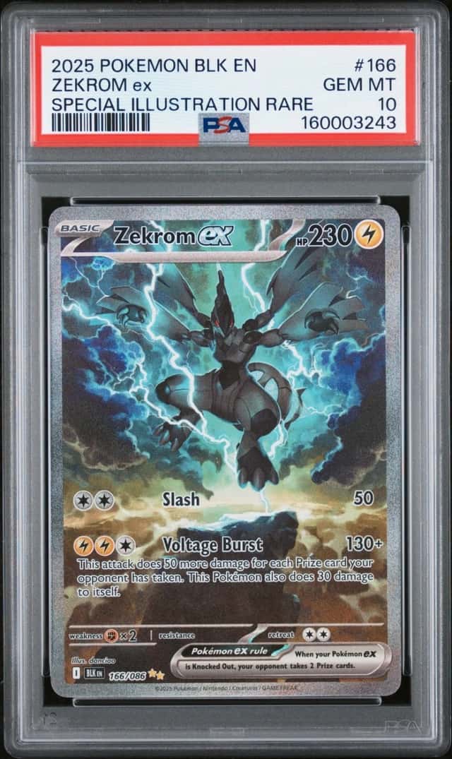 2025 POKEMON BLK EN-BLACK BOLT SPECIAL ILLUSTRATION RARE #166 ZEKROM EX PSA 10