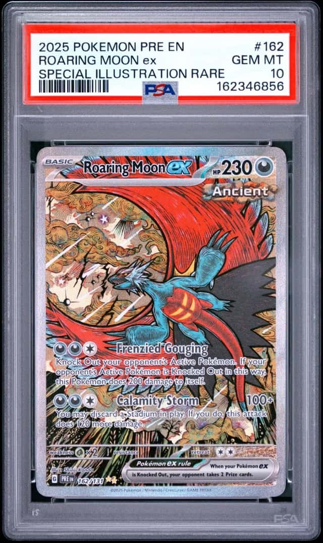 2025 POKEMON PRE EN-PRISMATIC EVOLUTIONS #162 ROARING MOON EX PSA 10