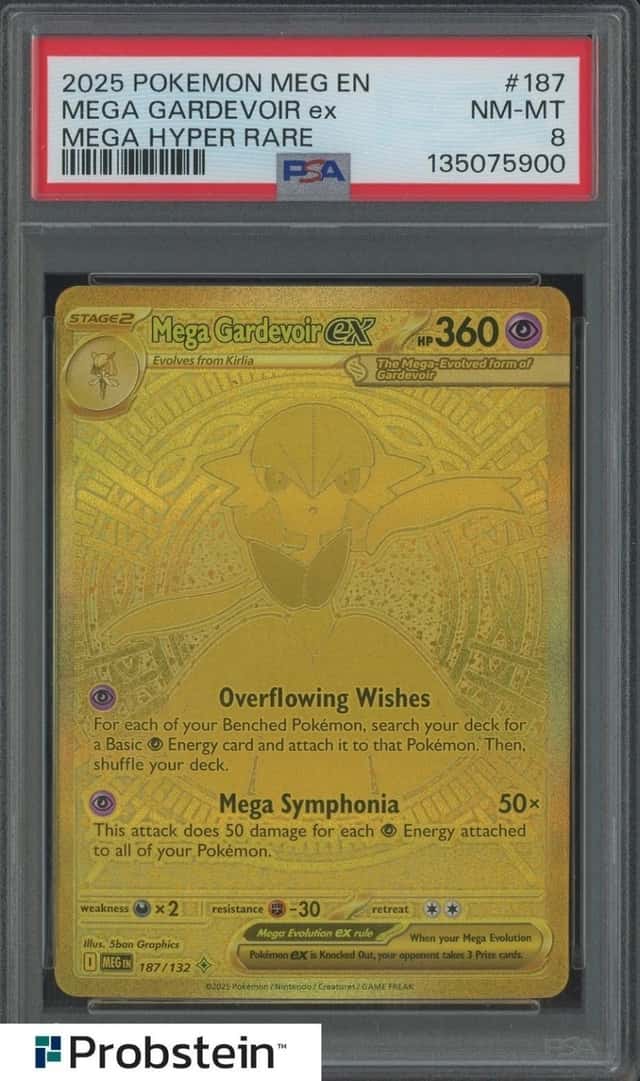 2025 Pokemon MEG EN Mega Hyper Rare #187 Mega Gardevoir ex PSA 8 NM-MT
