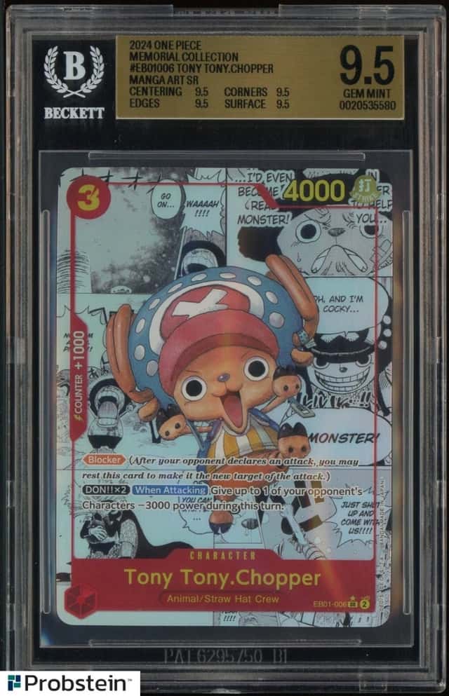 2024 One Piece Memorial Collection #EB01006 Tony Tony Chopper Manga Quad BGS 9.5