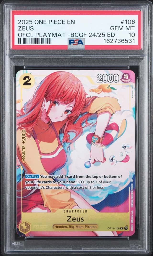 2025 ONE PIECE BANDAI CARD GAMES FEST #106 ZEUS PSA 10