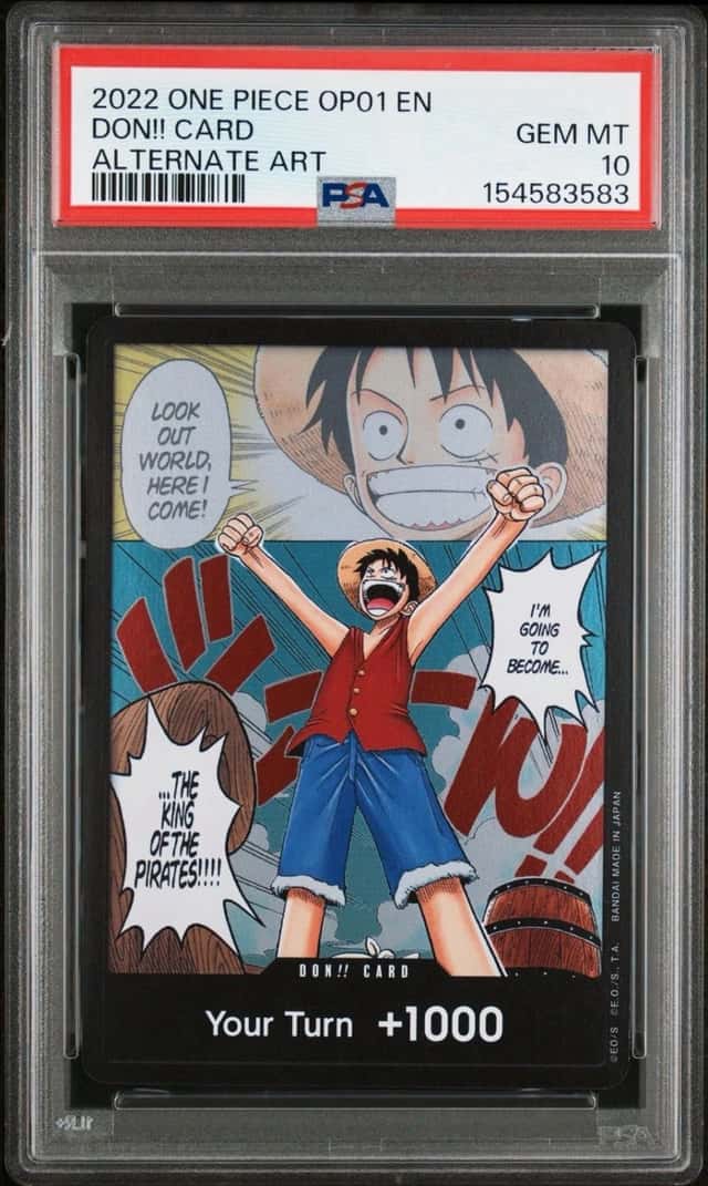 MONKEY D LUFFY PSA 10 ALT ART DON!! OP01 2022 ONE PIECE ROMANCE DAWN ENGLISH