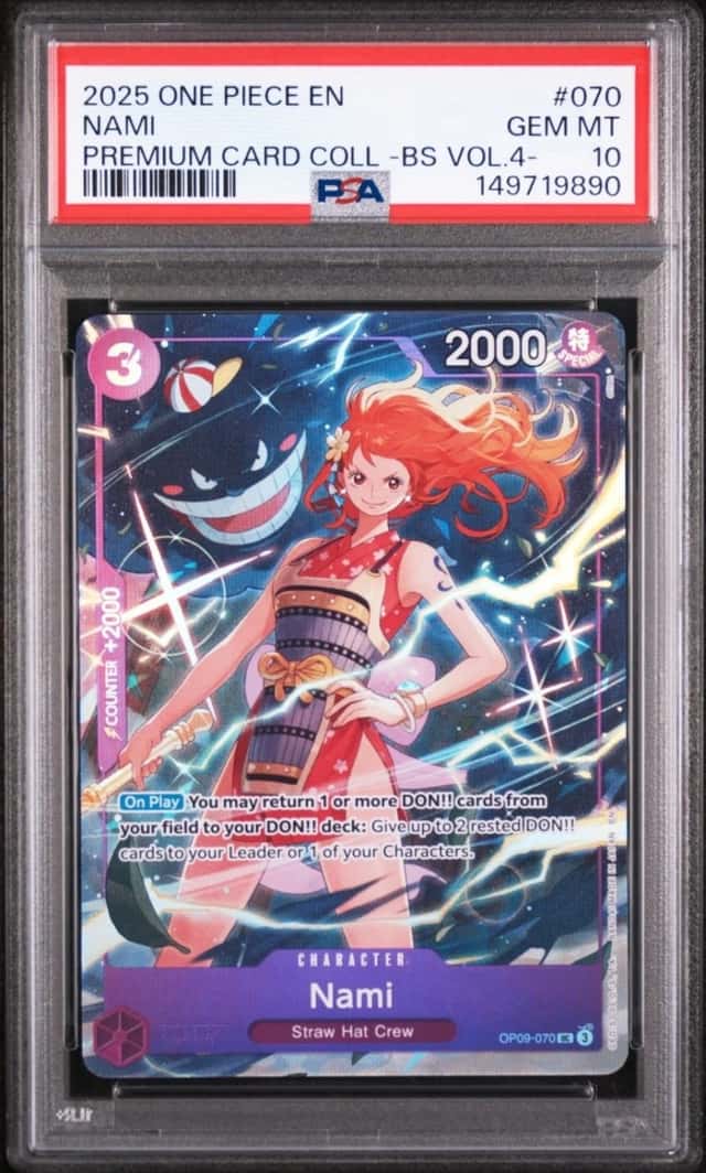 One Piece Nami Premium Card Coll BS Volume 4 OP09-070 PSA 10 Gem Mint