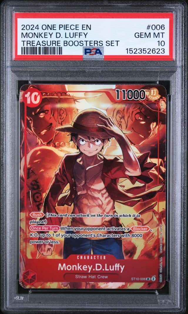 #2 2024 One Piece En Treasure Boosters Set #006 Monkey D. Luffy PSA 10 GEM MINT