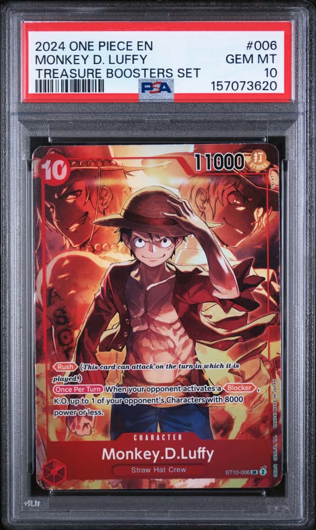 2024 One Piece Treasure Booster Monkey D. Luffy Super Rare #ST10-006 PSA 10