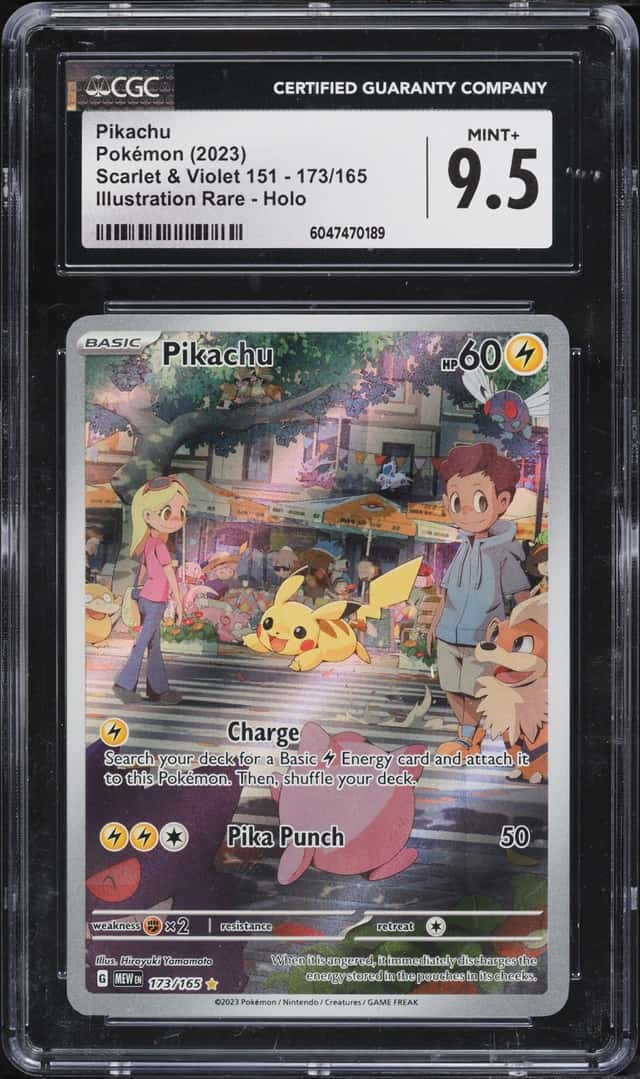 2023 Pokemon Scarlet & Violet 151 IR Pikachu #173 CGC 9.5 MINT+
