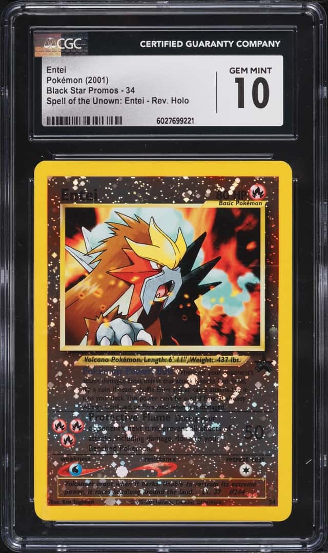 2001 Pokemon Movie 3 Promo Reverse Holo Entei #34 CGC 10 GEM MINT