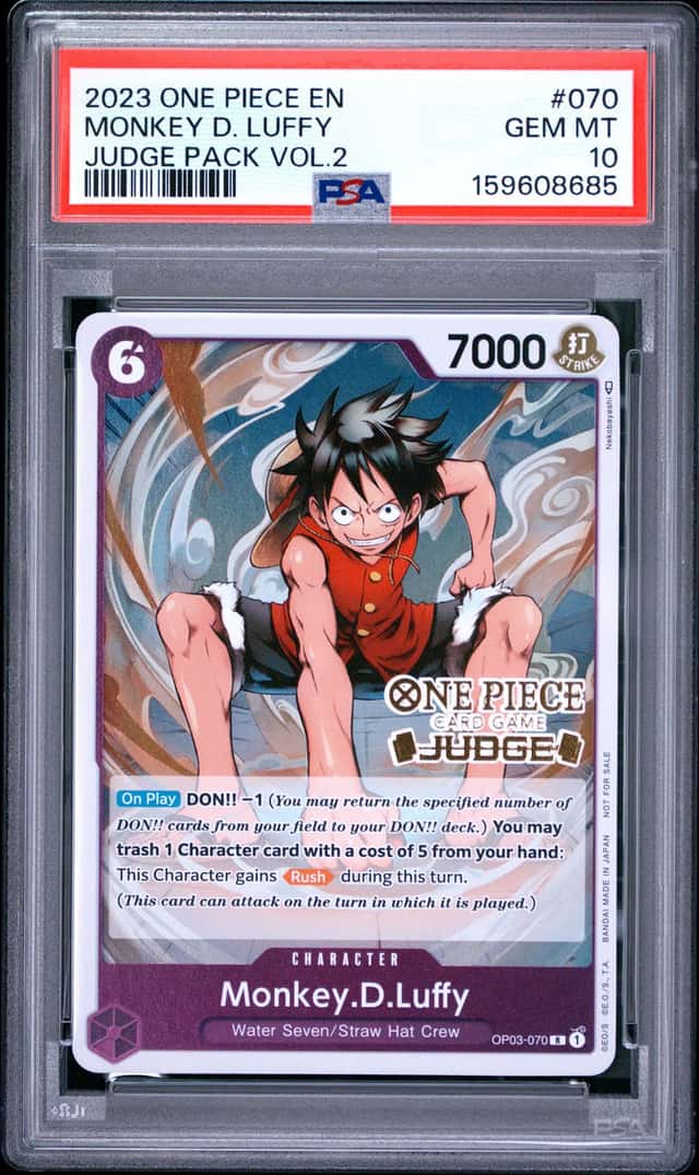 One Piece Monkey D Luffy Judge Volume 2 OP03-070 PSA 10 Gem Mint
