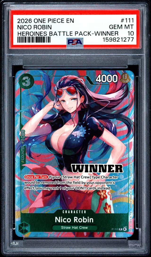 2026 One Piece Herines Nico Robin Battle Pack Winner Promo #P-111 PSA 10